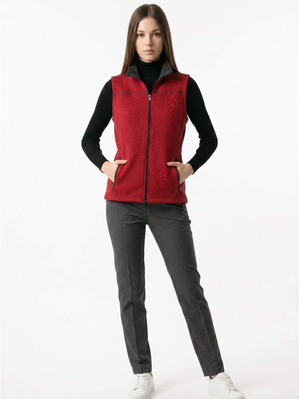 Overland Red/Gray XL Men’s Zip-Up Vest - Excellent Condition